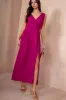 Enya Magenta Wrap Front Maxi Dress sold by Va Va Voom