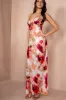 Audrey Peach Satin Maxi Dress sold by Va Va Voom