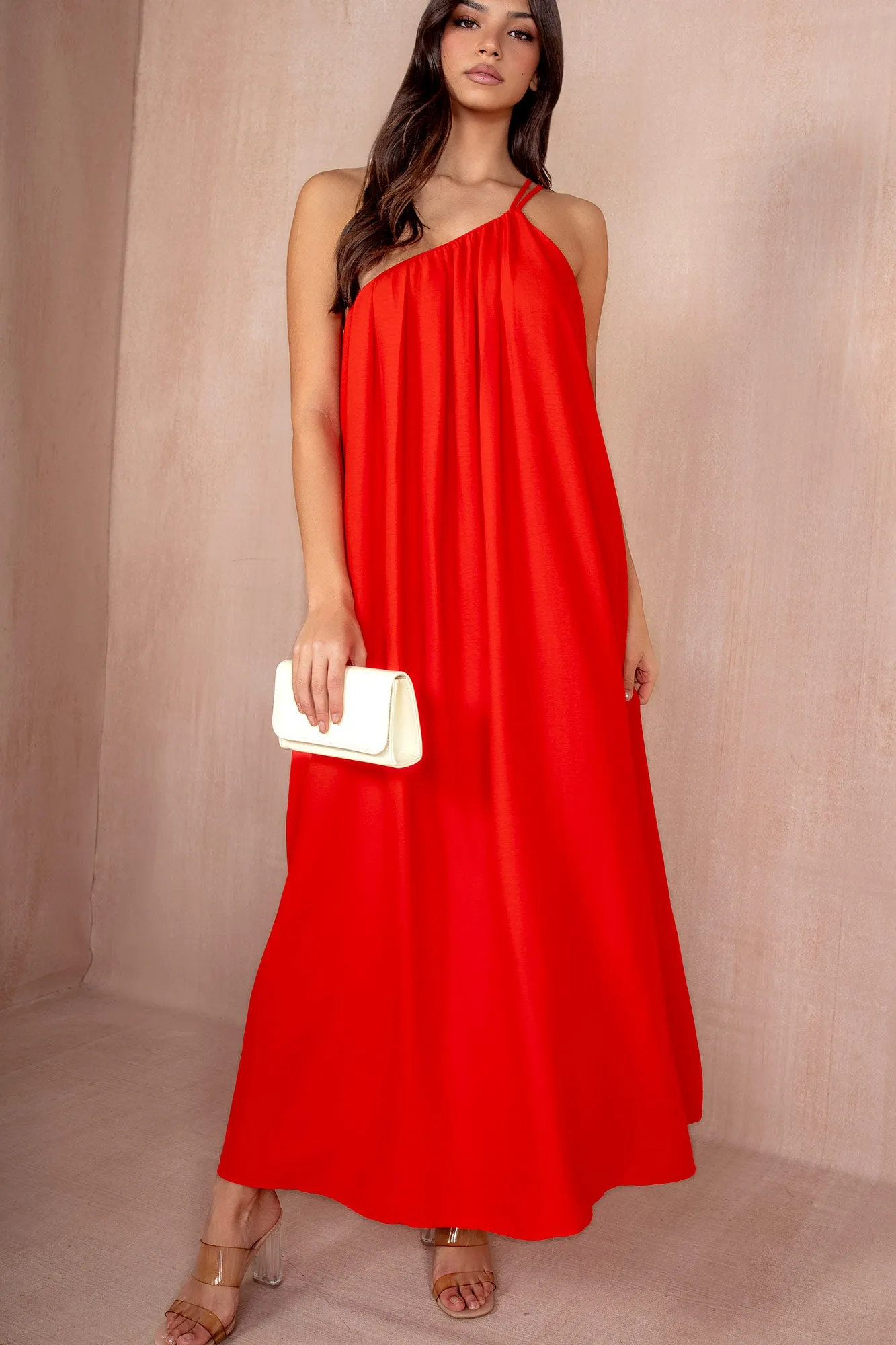 Eileen Orange Oversized One Shoulder Maxi Dress sold by Va Va Voom product image thumbnail 2