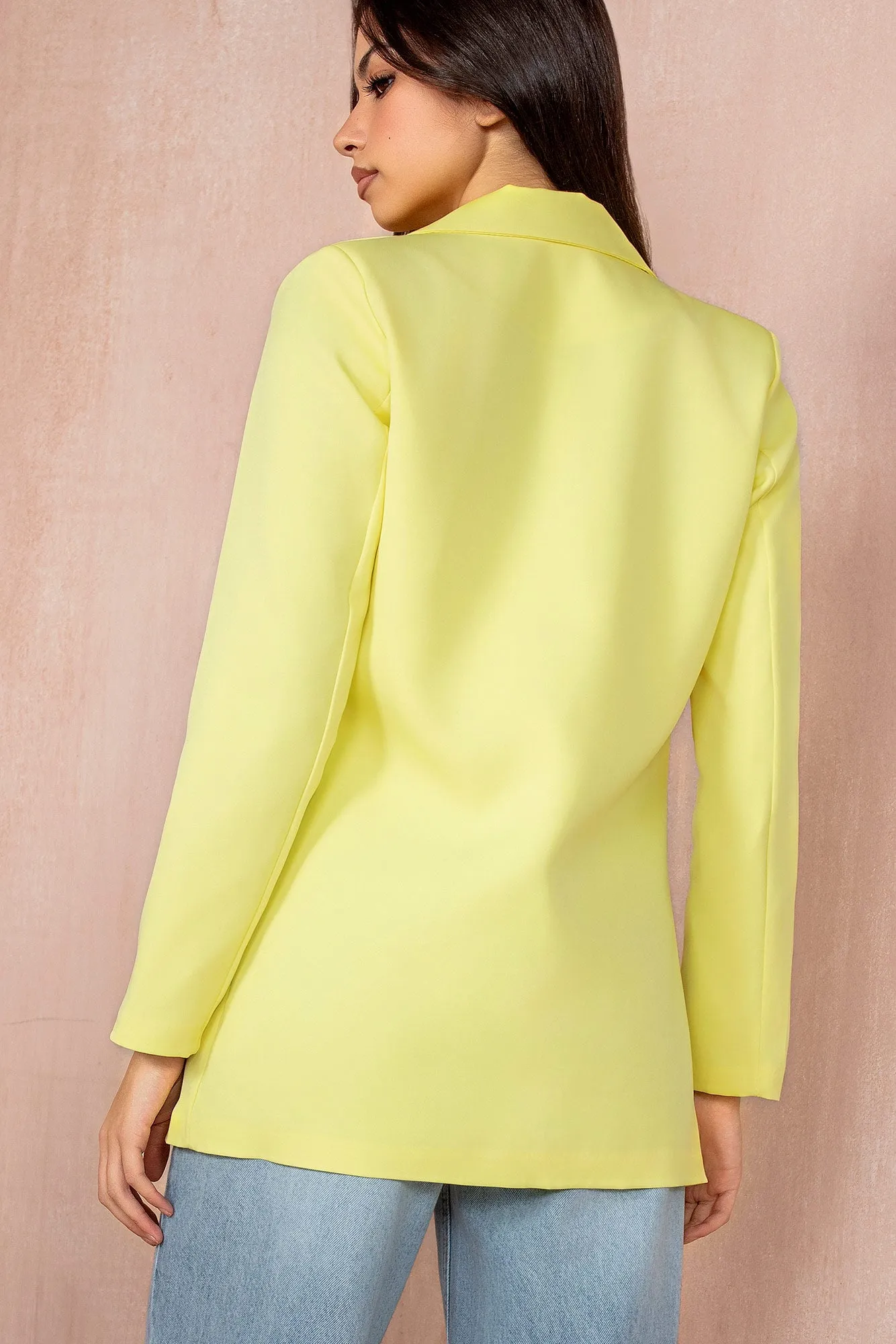 Aoibhe Yellow Single Breasted Blazer sold by Va Va Voom product image thumbnail 3