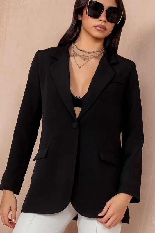 Aoibhe Black Single Breasted Blazer sold by Va Va Voom