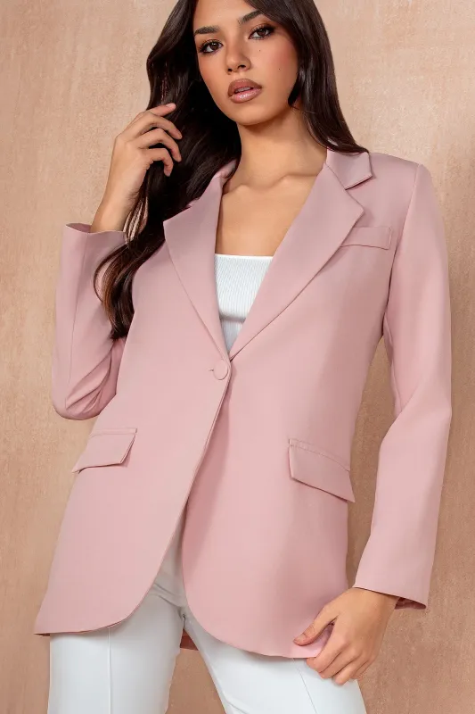 Aoibhe Pink Single Breasted Blazer sold by Va Va Voom