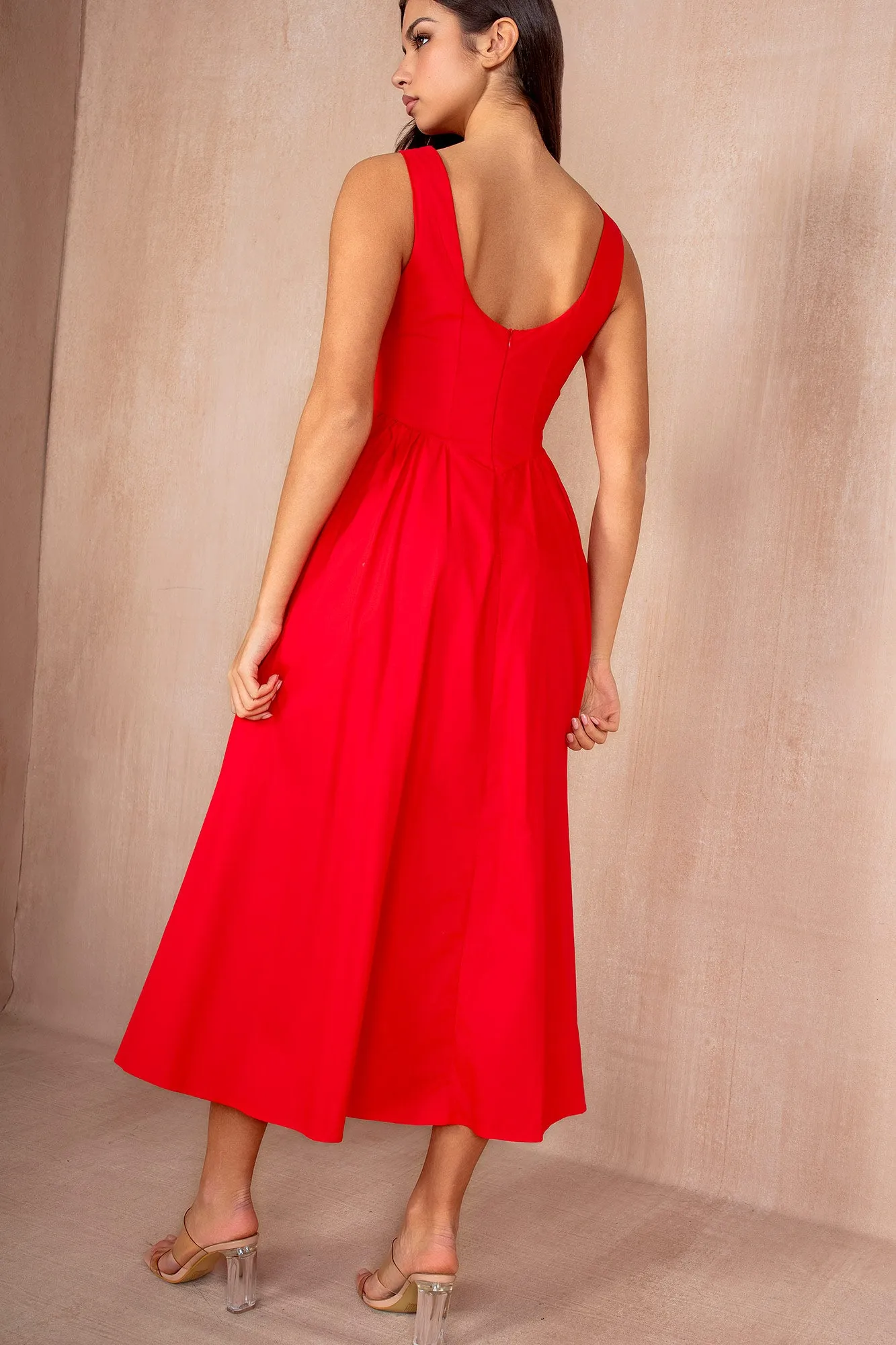 Harlow Red Cotton Dress sold by Va Va Voom product image thumbnail 2