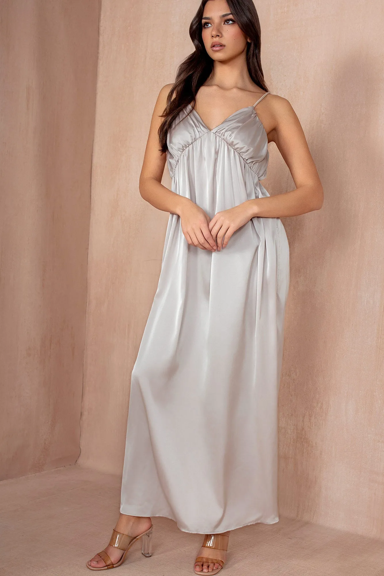 Louise Champagne Satin Dress sold by Vavavoom product image thumbnail 2