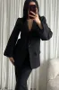 Dervla Black Belted Blazer sold by Va Va Voom