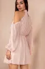 Bronagh Pink Chiffon Cold Shoulder Dress sold by Va Va Voom