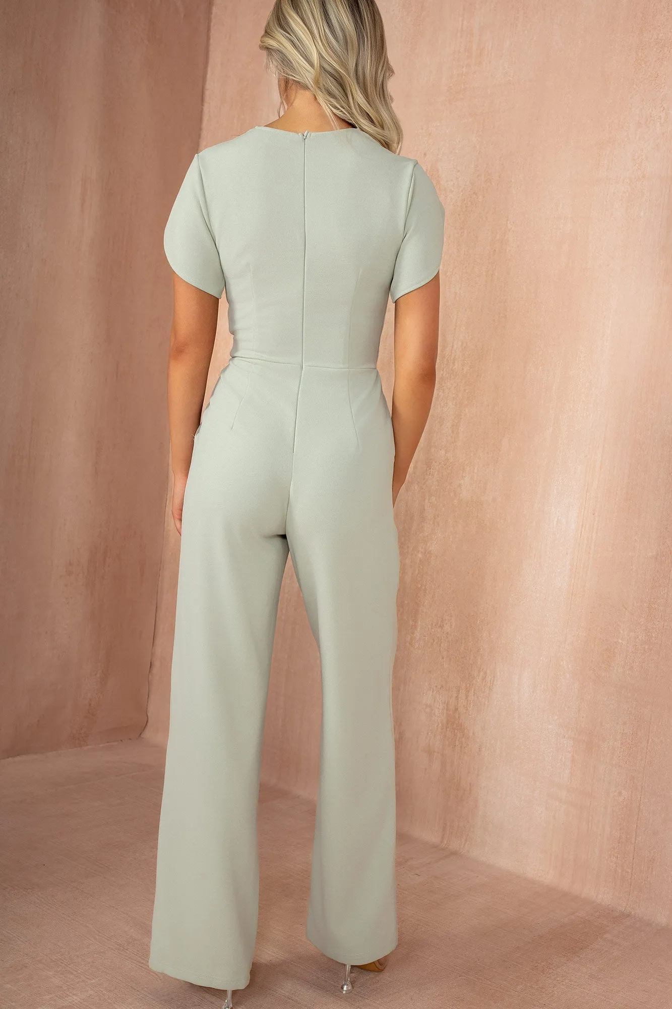 Bridget Sage Wrap Front Jumpsuit sold by Vavavoom product image thumbnail 2