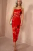 Doireann Red Mesh Printed Cami Dress sold by Va Va Voom