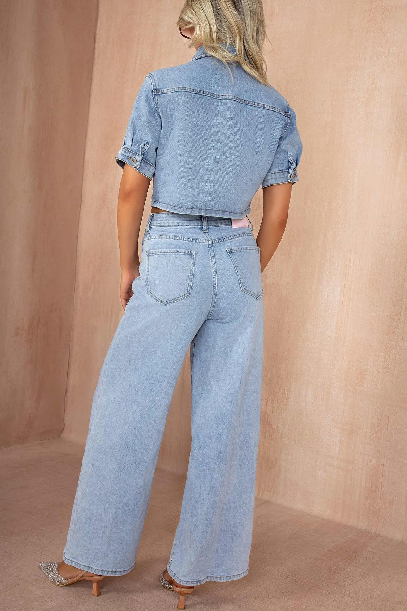 Fedelma Light Blue Wide Leg Jeans sold by Va Va Voom product image thumbnail 4