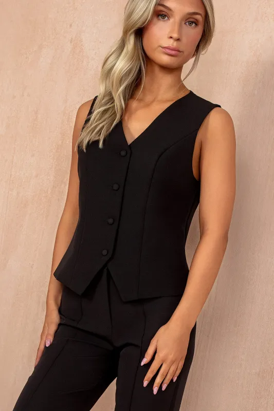 Bobbi Black Tailored Waistcoat sold by Vavavoom