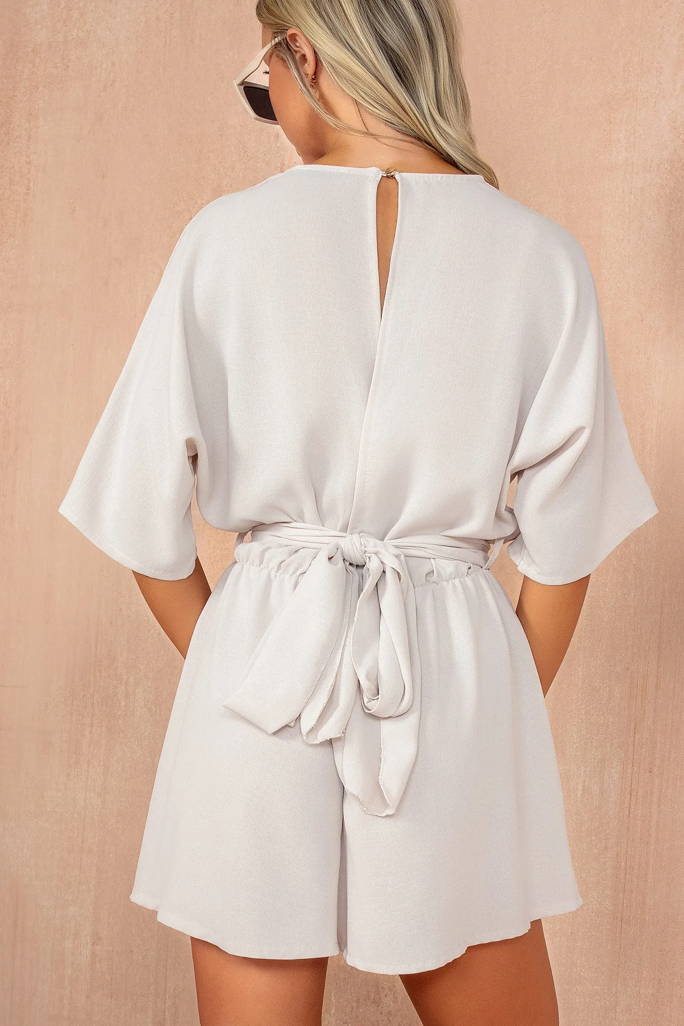 Anya Stone Belted Wrap Playsuit sold by Va Va Voom product image thumbnail 3