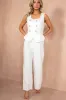 Meara White Tailored Jumpsuit sold by Va Va Voom