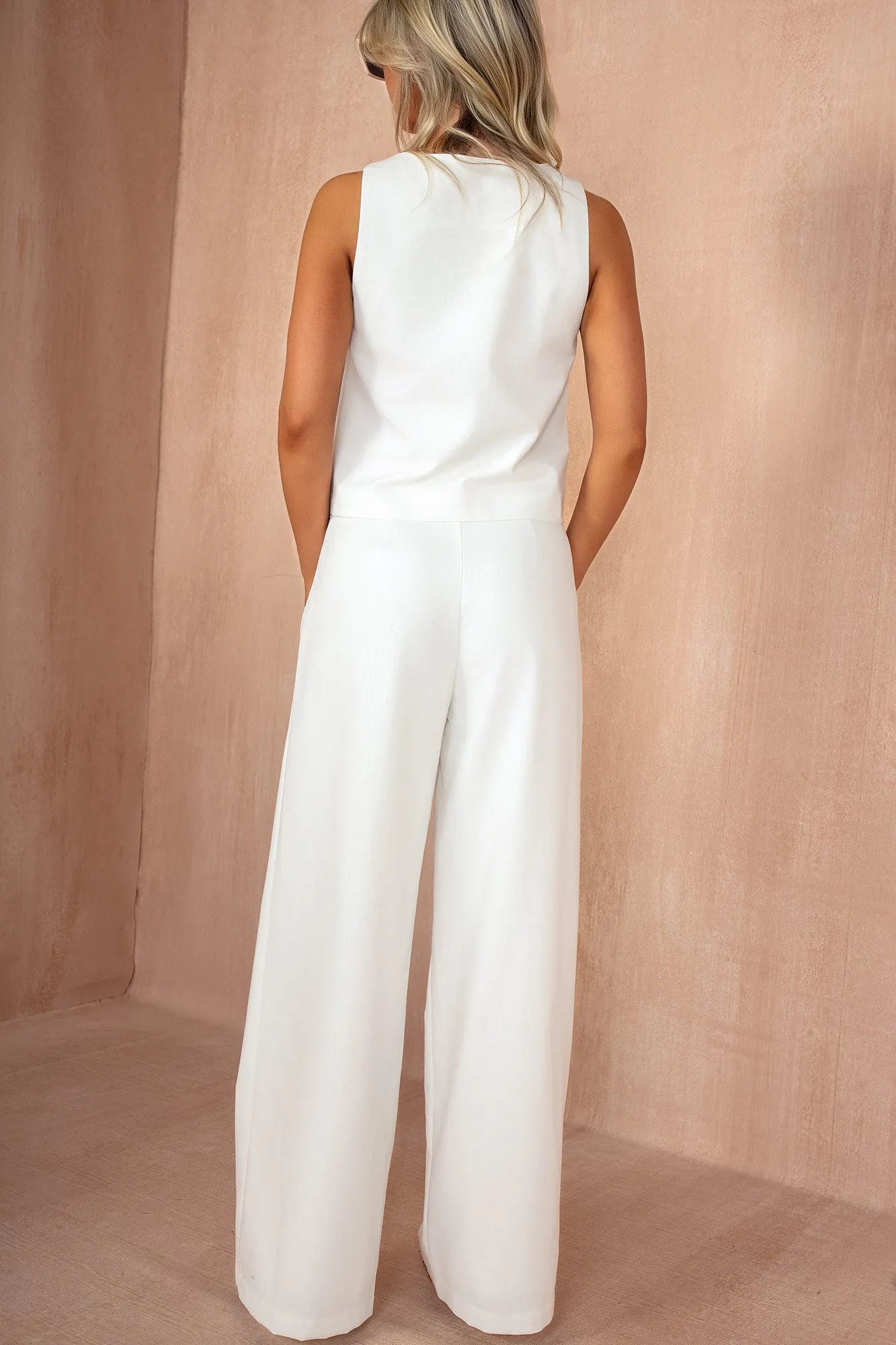 Ciara White Linen Waistcoat Co Ord sold by Va Va Voom product image thumbnail 3