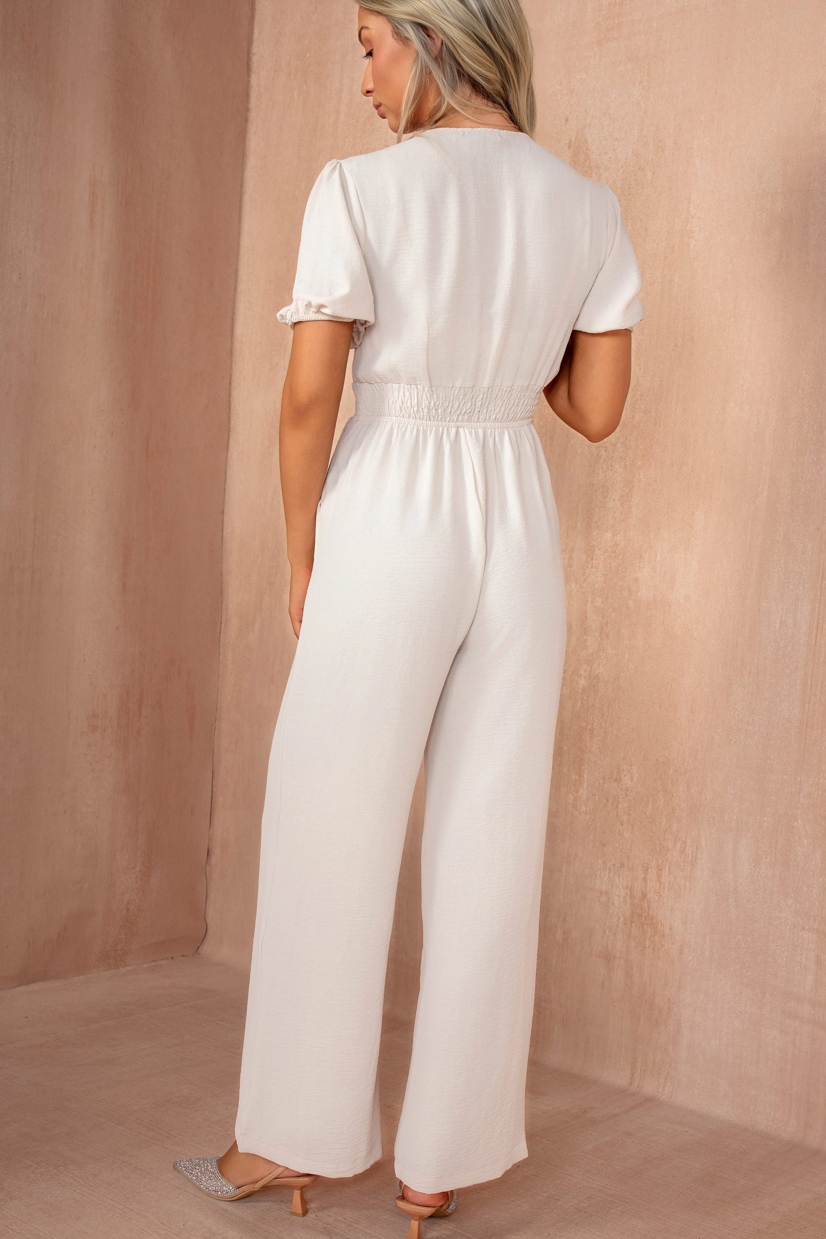 Ceala Stone Puff Sleeve Jumpsuit sold by Va Va Voom product image thumbnail 4