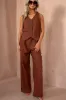 Ciara Chocolate Linen Waistcoat Co Ord sold by Va Va Voom
