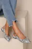Delilah Snake Print PU Slingback Shoe sold by Va Va Voom