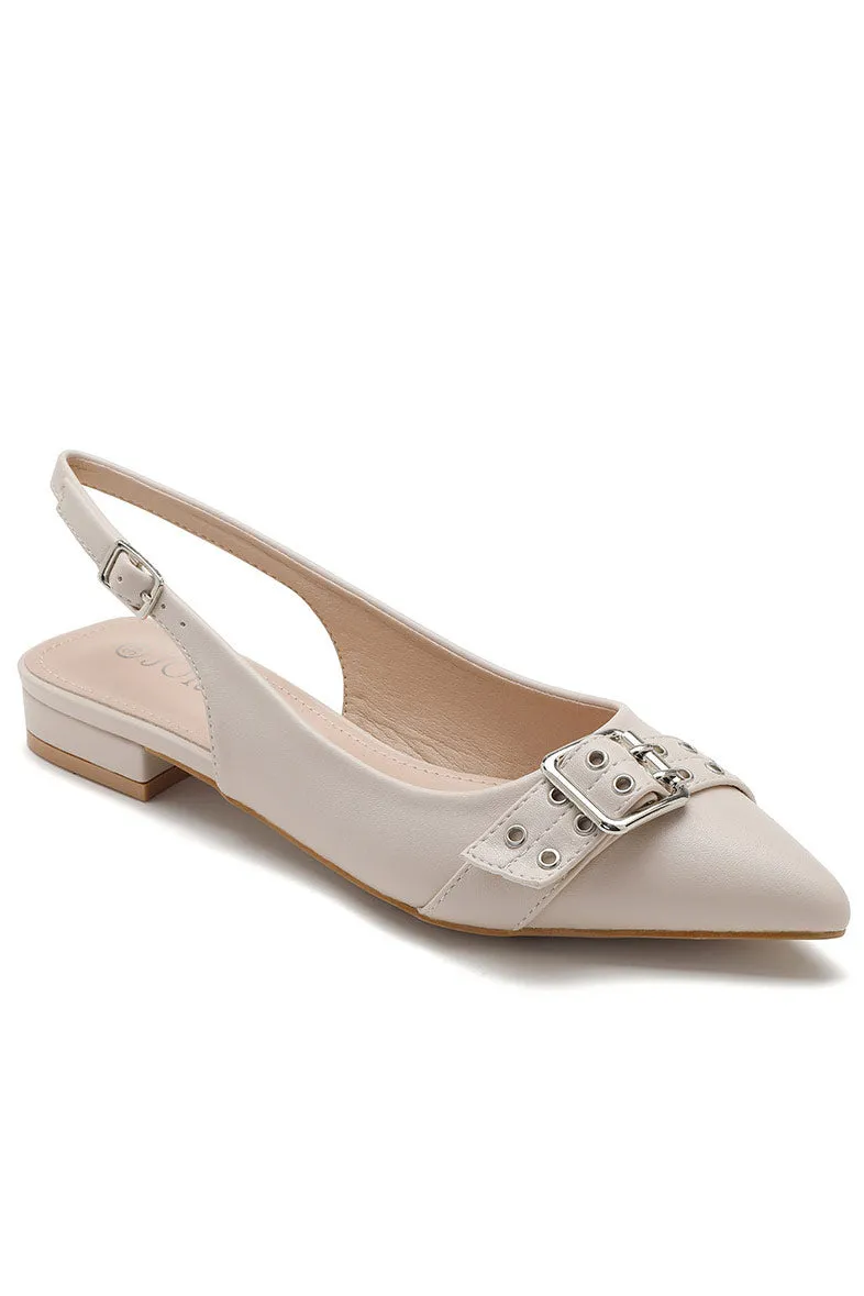 Delilah Cream PU Slingback Shoe sold by Vavavoom product image thumbnail 2