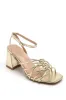 Hayleigh Gold PU Knotted Block Heels sold by Va Va Voom