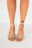 Hayleigh Gold PU Knotted Block Heels sold by Va Va Voom