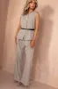 Tarah Greige Belted Waistcoat Co Ord sold by Va Va Voom