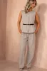 Tarah Greige Belted Waistcoat Co Ord sold by Va Va Voom