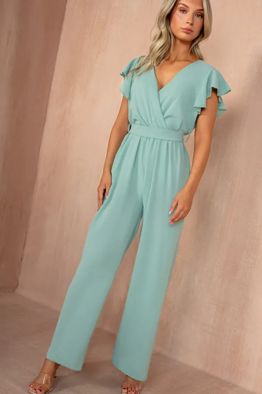 Ella Sage Wrap Belted Jumpsuit sold by Va Va Voom