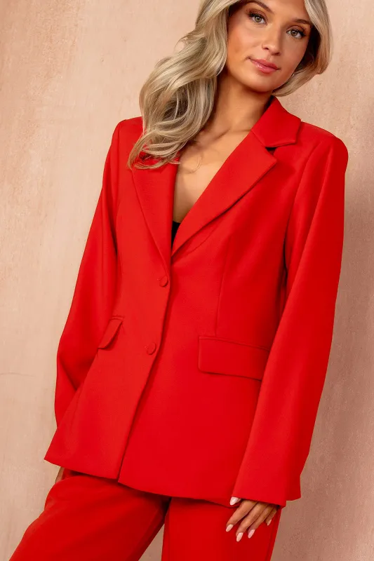 Stevie Red Tailored Blazer sold by Vavavoom