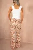 AX Paris Robyn Rust Printed Wide Leg Trousers sold by Va Va Voom