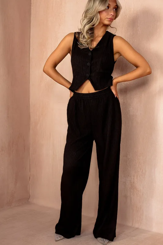 Zaylee Black Crinkle Set sold by Va Va Voom