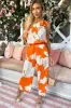 AX Paris Lisa Orange Floral Jumpsuit sold by Va Va Voom