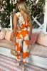 AX Paris Lisa Orange Floral Jumpsuit sold by Va Va Voom