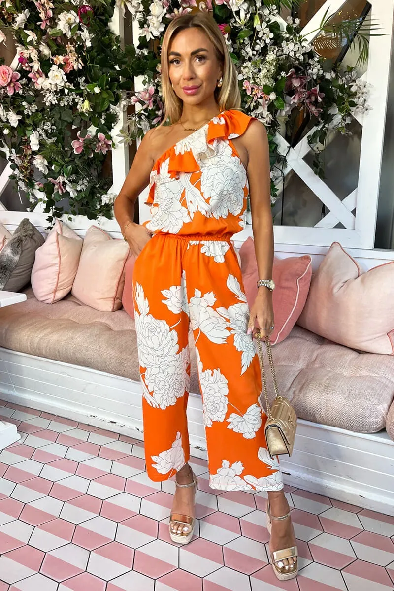 AX Paris Lisa Orange Floral Jumpsuit sold by Va Va Voom product image thumbnail 5