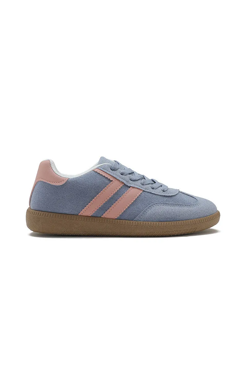 Alaina Blue Suedette Trainers sold by Va Va Voom product image thumbnail 3