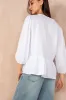 Jean White Cotton Peplum Top sold by Va Va Voom