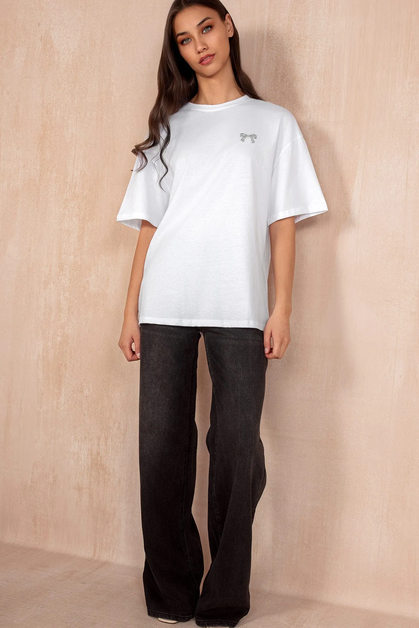 Brielle White Bow T Shirt sold by Va Va Voom product image thumbnail 3