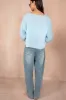 Amy Blue Cotton Tie Front Top sold by Va Va Voom