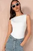 Mara White Slinky Sleeveless Bodysuit sold by Va Va Voom