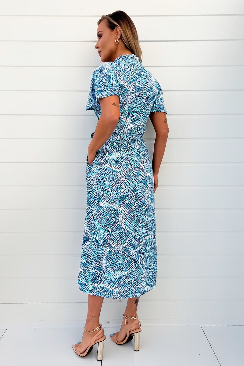 AX Paris Layne Blue Printed Shirt Dress sold by Va Va Voom product image thumbnail 2