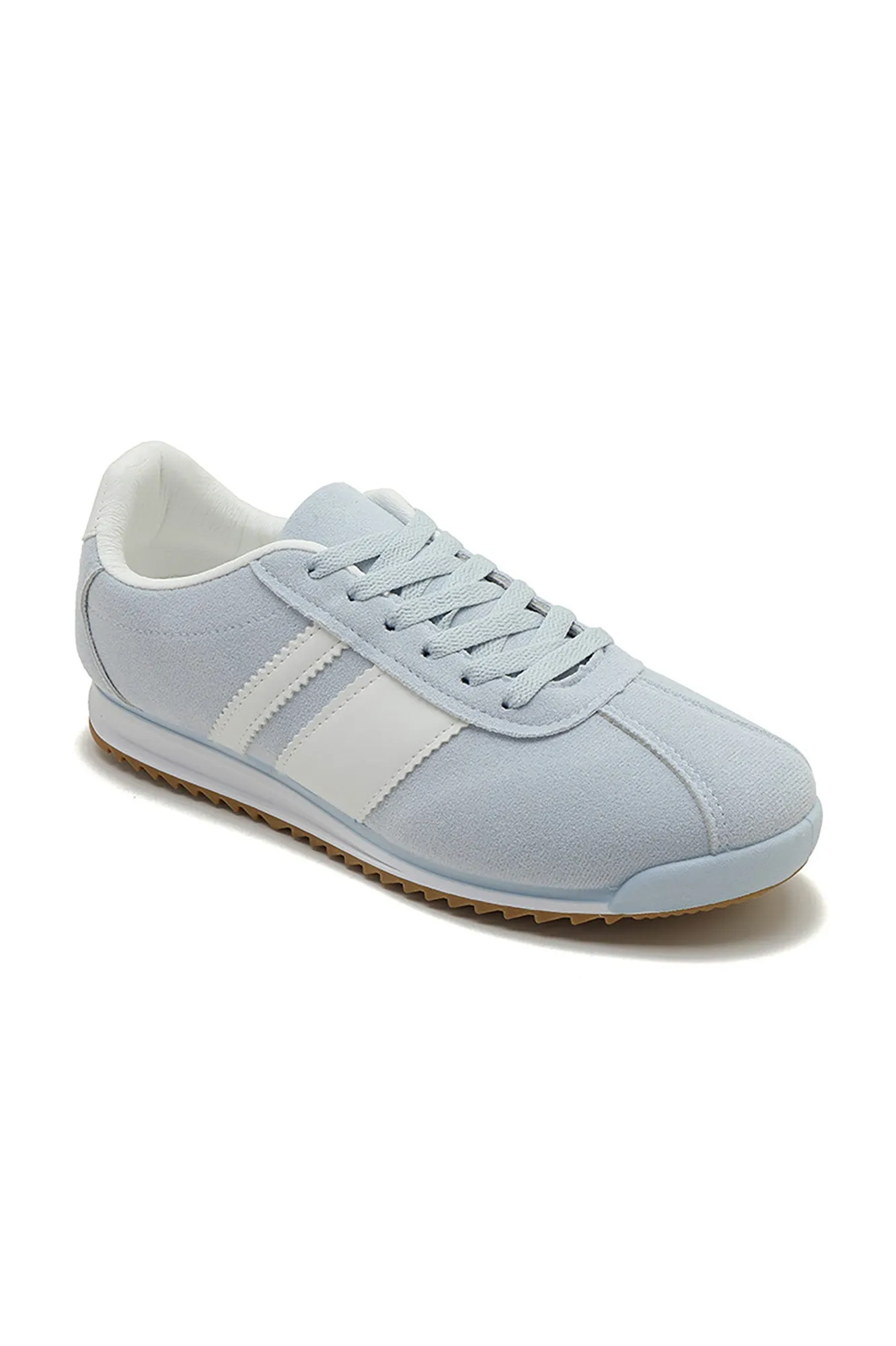 Orianna Light Blue Suedette Trainers sold by Va Va Voom product image thumbnail 2