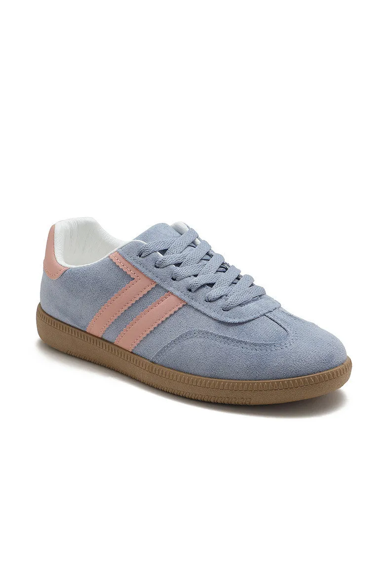 Alaina Dark Blue Suedette Trainers sold by Va Va Voom product image thumbnail 2