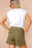 Beverly Khaki Linen Highwaist Shorts sold by Va Va Voom