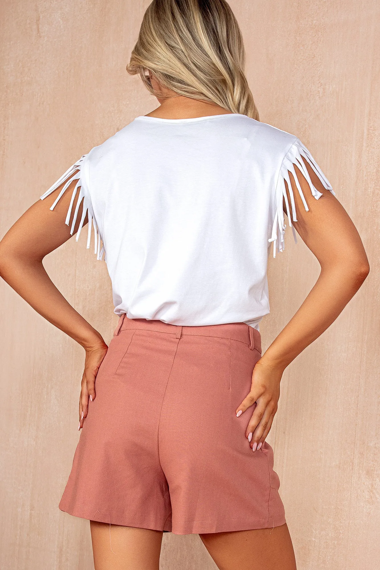 Beverly Blush Linen Highwaist Shorts sold by Vavavoom product image thumbnail 2