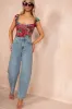 Celine Chocolate Printed Frill Sleeve Bodysuit sold by Va Va Voom