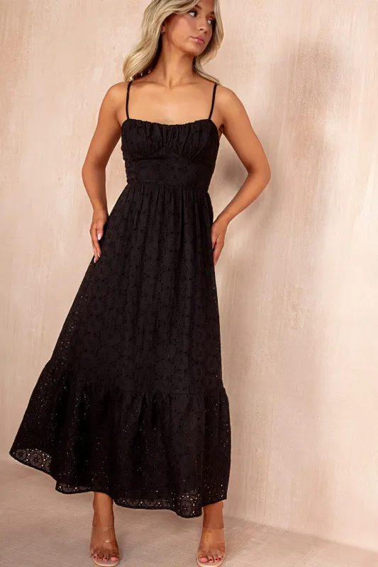 Kayla Black Cotton Embroidered Cami Dress sold by Va Va Voom