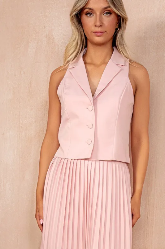 Paityn Pink Tailored Waistcoat sold by Va Va Voom