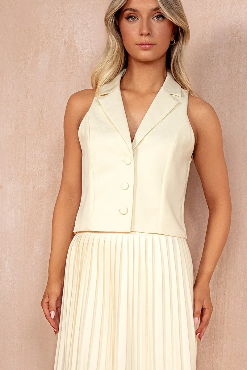 Paityn Lemon Tailored Waistcoat sold by Va Va Voom