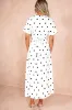 Stephanie White Polka Dot Wrap Midi Dress sold by Va Va Voom