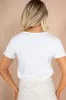 Lacey White Cotton T Shirt sold by Va Va Voom