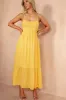 Kayla Yellow Cotton Embroidered Cami Dress sold by Va Va Voom