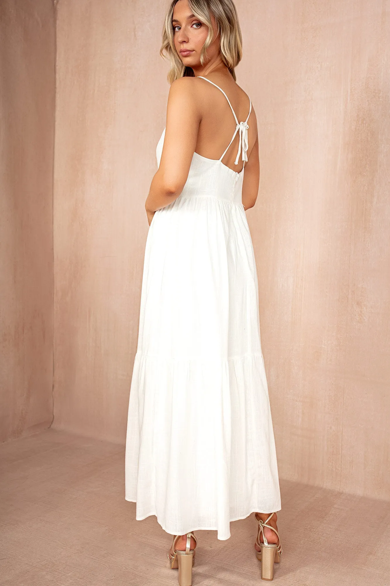 Joanna White Linen Dress sold by Vavavoom product image thumbnail 4